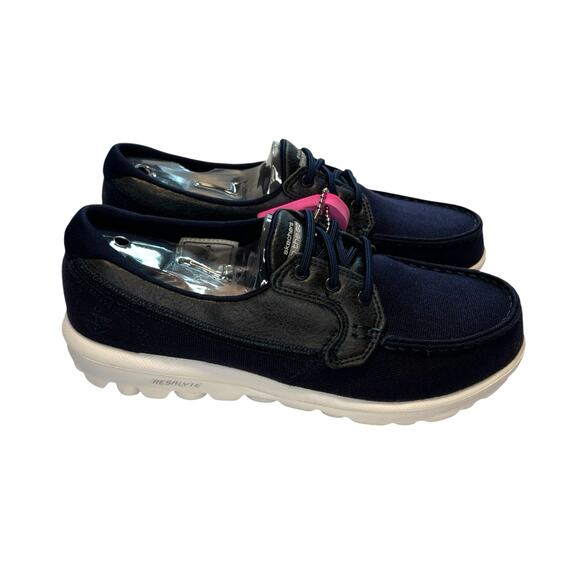 Skechers On-The-Go Low Women's Navy Blue Canvas Walking Sneakers Shoes Size 7 - Picture 4 of 16